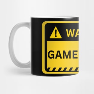 game at play- yellow warning sign Mug